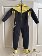 NEW Youth Size 8 Vofiw Full Wetsuit Black/Yellow Neoprene Surf Swim Suit
