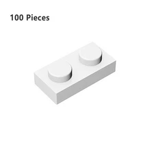 Part 3023 Plate 1x2 White Building Pieces BULK LOT Bricks Parts Lot of 100 NEW