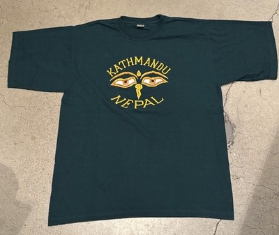 Vintage Kathmandu Nepal T Shirt Size  46 Embroidered