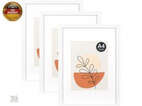 Kaiwin Bilderrahmen A4 Weiß 3Er Set, 21X29.7Cm Mit Passepartout 15X20Cm,