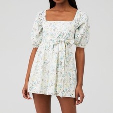 MINKPINK Irwin Mini Dress Floral White XS
