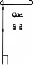 Waterproof Garden Flag Pole Stand with Stopper and Clip for Outdoor Flags