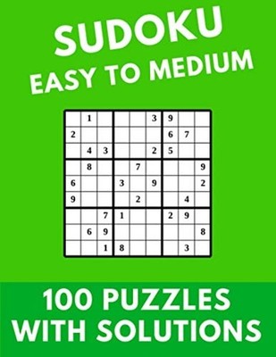 Sudoku Easy To Medium: 100 Puzzles With Solutions Large -  NEW Diamond Star 2021