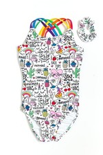 Destira Gymnastics Leotard for Girls, Unicorn Doodles, Super Soft Fabric Athl...