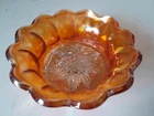 Vintage Imperial Carnival Glass Heavy Grape Marigold Bowl Iridescent Glass 6'