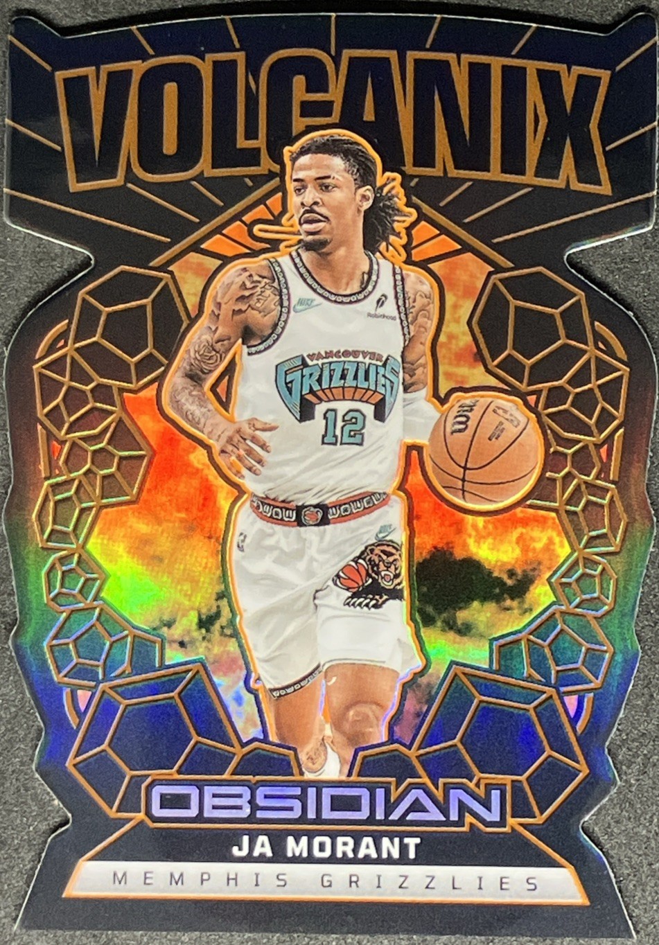 Ja Morant 2024 Obsidian Volcanix Case Hit Memphis Grizzlies SP #24 Die Cut
