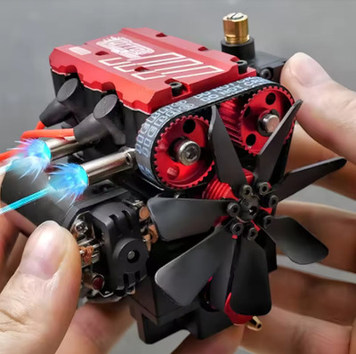 L200AC Twin-cylinder Nitro Engine Model 7CC Four-stroke Inline Air-cooled DIY