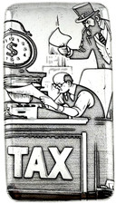 10 ozt 999 Fine Silver Art Bar- TAX MAN - ADAMO TECHNE - Limited Edition 88.87 per troy oz