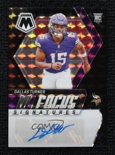 2024 Panini Mosaic In Focus Signatures Black Prizm 1/1 Dallas Turner Auto 16wc