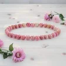 Natural Rhodonite Stone 4MM Bead Bracelet Healing Protection Woman Bracelet Gift