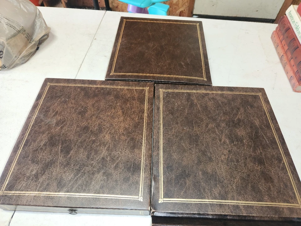 Juego de 3 álbumes de fotos vintage de fotos abatibles de cofre del tesoro de Sears. Algunos daños Foto 4 de 4