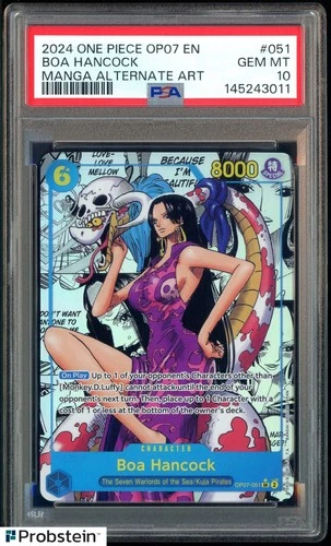 2024 One Piece OP07 Manga Alternate Art #051 Boa Hancock PSA 10 GEM MINT