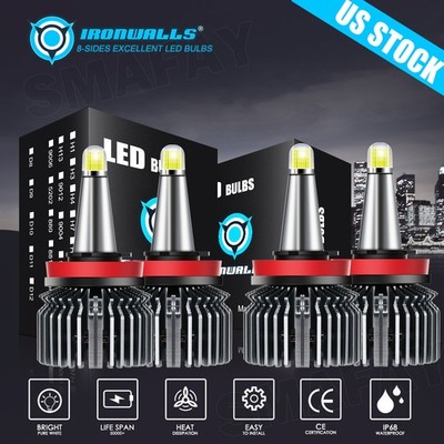 4/6/8 Side 360° H11 H9 LED Headlight Bulb High Low Beam Light 6500K Super Bright