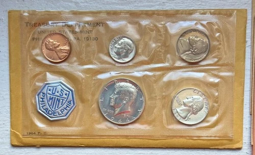 AUTHENTIC!  1964 SILVER PROOF SET COMPLETE W/ORIGINAL PACKAGING PR++