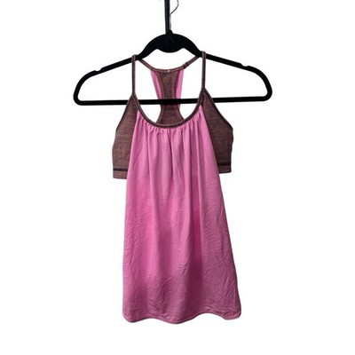 lululemon athletica Tuck Me In Tank in a pink and brown colorway size 4
