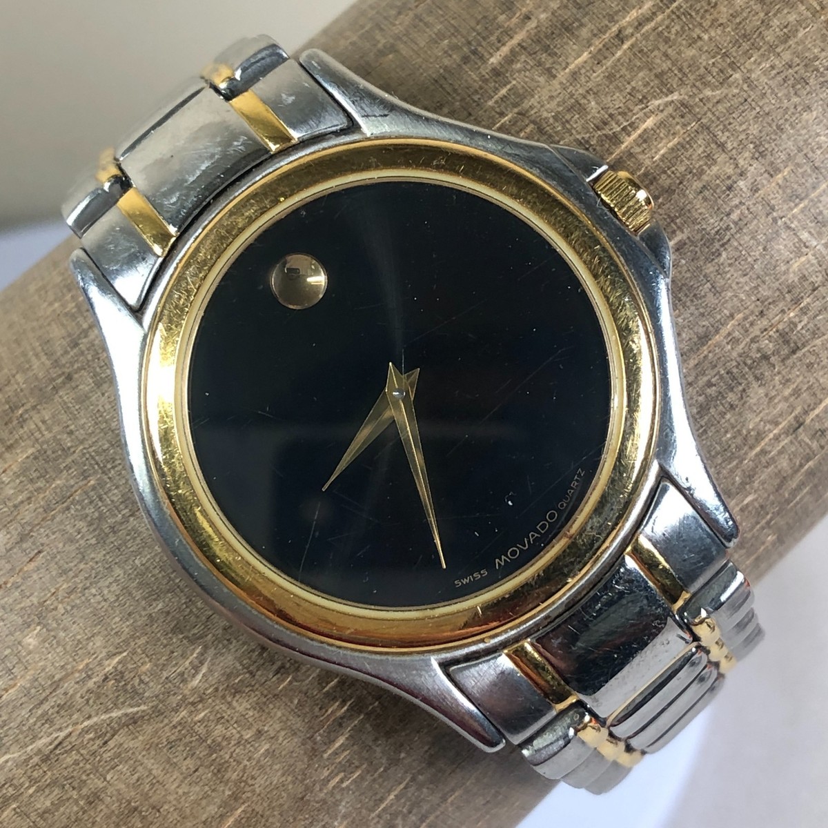 Movado Museum Ladies Two Tone Watch-Vintage Movado Watch Two Tone Museum Sports Edition Model # 0690843  main image 3