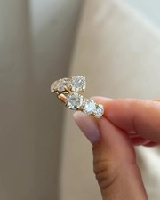 Luxury 5.50Ct Round Natural Diamond Engagement Eternity Band 14K Yellow Gold 6 7