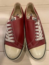 Deadstock Vintage 90's Converse All Star Leather Red Made in USA without box Us7