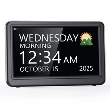 Rechargeable Senior Clocks for Dementia, 7 Large Digital Calendar with 20 Mul...