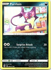Purrloin Brilliant Stars 090/172 Common Pokemon Near Mint Pokemon Card