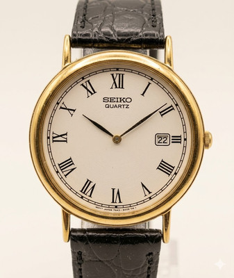 Vintage Seiko Roman Index 7N29-8428 Gold Tank Watch - Antique Charm