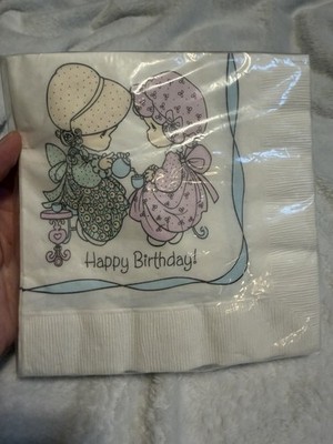 Vintage c. 1990 Hallmark Precious Moments Happy Birthday Luncheon Napkins