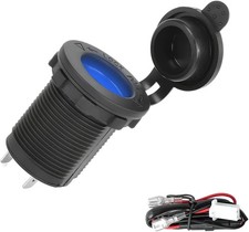 Socket, Waterproof Dustproof 12V Power Outlet Receptacle for Car M Color: Blue