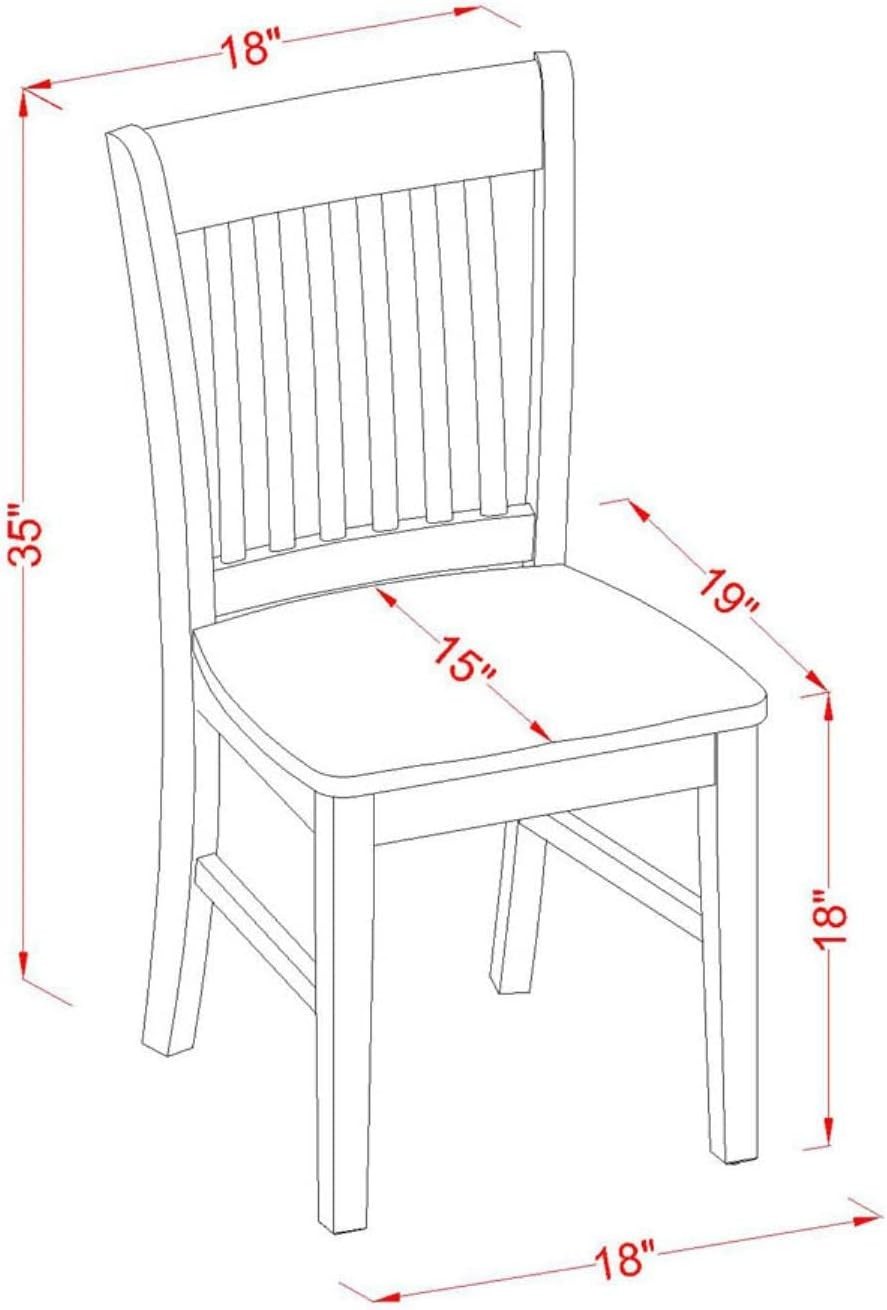 East West Furniture Norfolk Kitchen Dining Room Chairs - Set of 2