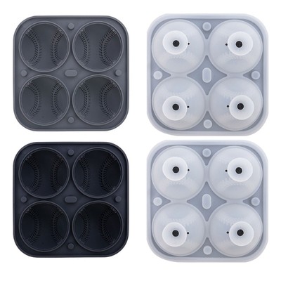 3D Baseball Shape Ice Cubes Mold Easy Releases Silicone Ice Tray Kitchen Tool
