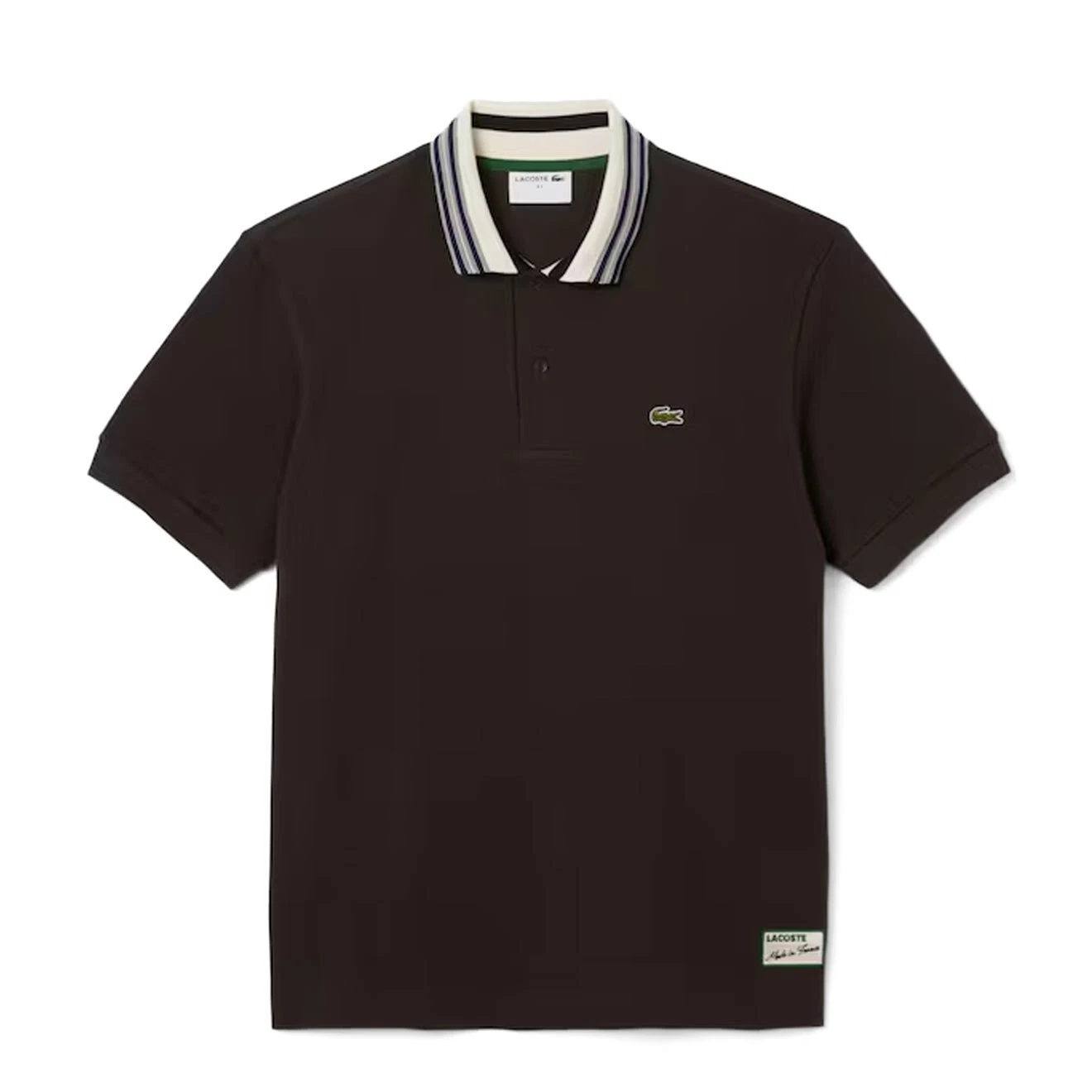 Lacoste French Made Classic Fit Stripe Collar Polo Shirt Brown
Opens in a new window or tab