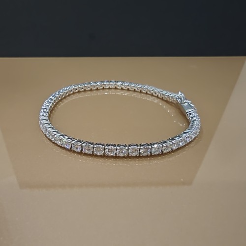 6CT 100% Natural Round Cut Diamond Tennis Bracelet in 9K White Gold in Prong Set