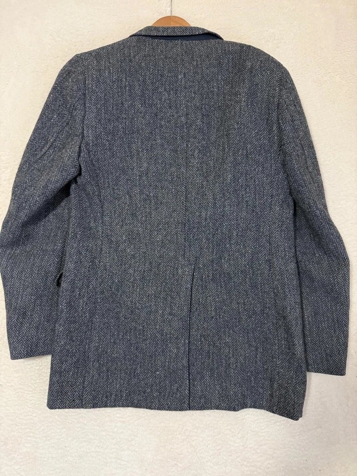 Blazer Nordstrom Harris Tweed Para Hombres 40R Gris Espiga Lana Abrigo Deportivo EE. UU. Foto 2 de 4