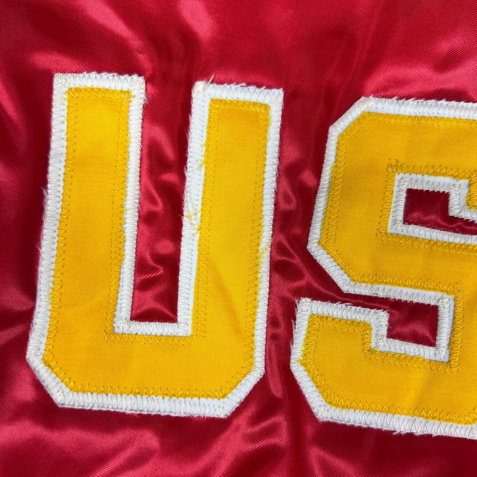 Vintage Soffe US Marines Satin Bomber Jacket Mens XXL Red USMC Embroidered USA - product detail image 11