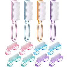 12 Pcs Handle Grip Nail Brush Bulk Colorful Nail Scrubber Fingernail Brushes Han