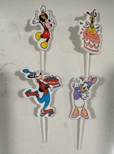 Lot 4 VTG Disney x Tupperware Cake Topper Candle Holder Mickey Mouse & Friends
