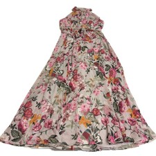 Eliza J Dress Womens Size 14 Pink Floral Halter Neck Maxi Tie Neck Bow