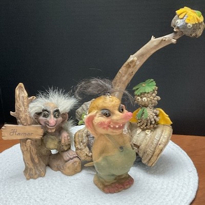 Nyform Troll Norwegian Troll Plus Driftwood Owl  FUNKINS  Centerpiece