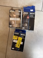 Epson 802XL Black Ink Cartridge EXP 12/2023 - 01/2025 Lot Of 3 Open Box