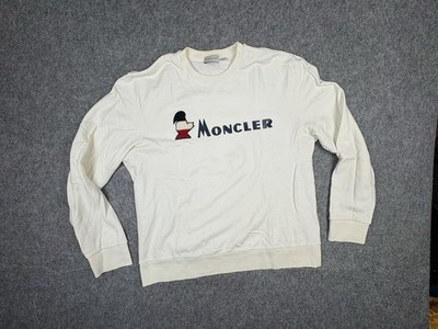 Moncler Sweatshirt Off White Raised Logo Crewneck Men s 3XL fits like XL