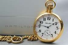 HAMILTON Railroad Pocket Watch Ltd Edition H51439013 Grade 992 Near MINT w/Box