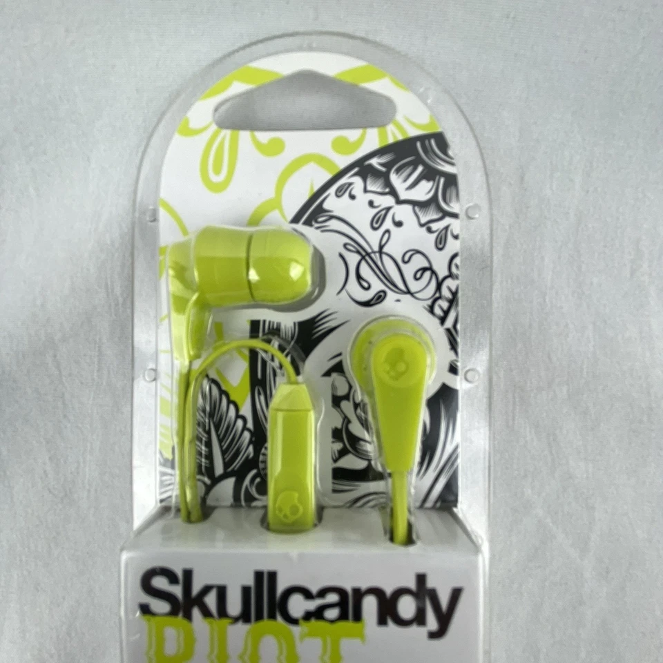 Skullcandy Special Edition Ink'd HOT LIME Earbuds Headphones w/Mic + Remote NEW! - Image 2 of 4