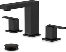 KENES Black Widespread Bathroom Faucet 3 Hole Matte Black 8 Inch