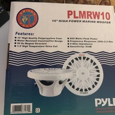 Pyle 10" 500W White 4 Ohm Marine Subwoofer PLMRW10