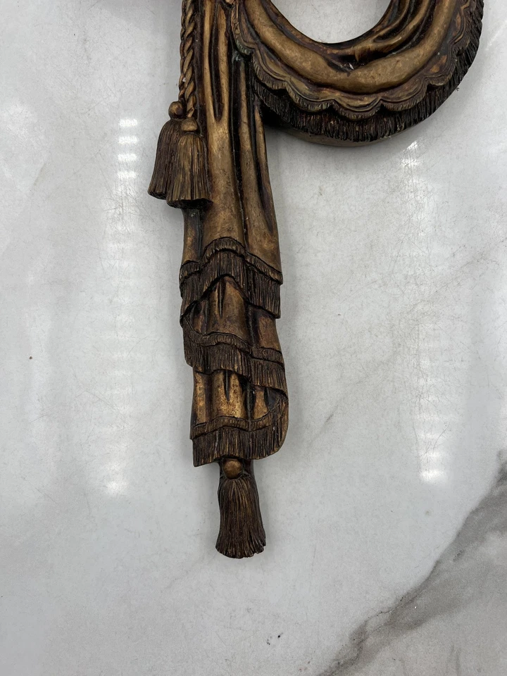 Arandela Design Toscano prateleira de parede Corbel Demi-Lune resina arco borla ouro rococó - Imagem 4 de 4