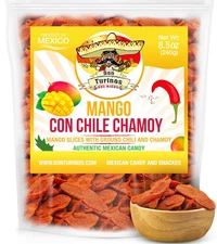 Chili Chamoy Mango Slices, 8.5 Oz. Bag of Authentic Mexican Dry Fruit Candy, Swe
