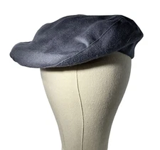 Capas Headwear NY Mens Flat Cap Grey Linen Snap Front Lined Small Newsboy Golf