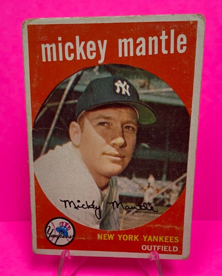 1959 TOPPS BASEBALL CARD Mickey Mantle 10 FAIR!! RANGE BV 2000 eBay