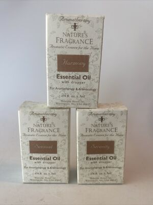 Nature s Fragrance Essential Oil Lot Of 3 Serenity Harmony Sensual 1/4 Fl Oz 7ml