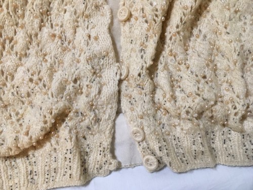 Vintage Cropped Knitted Sweater 1950s ?, Feels Like Cashmere, Size Medium. - Picture 5 of 23