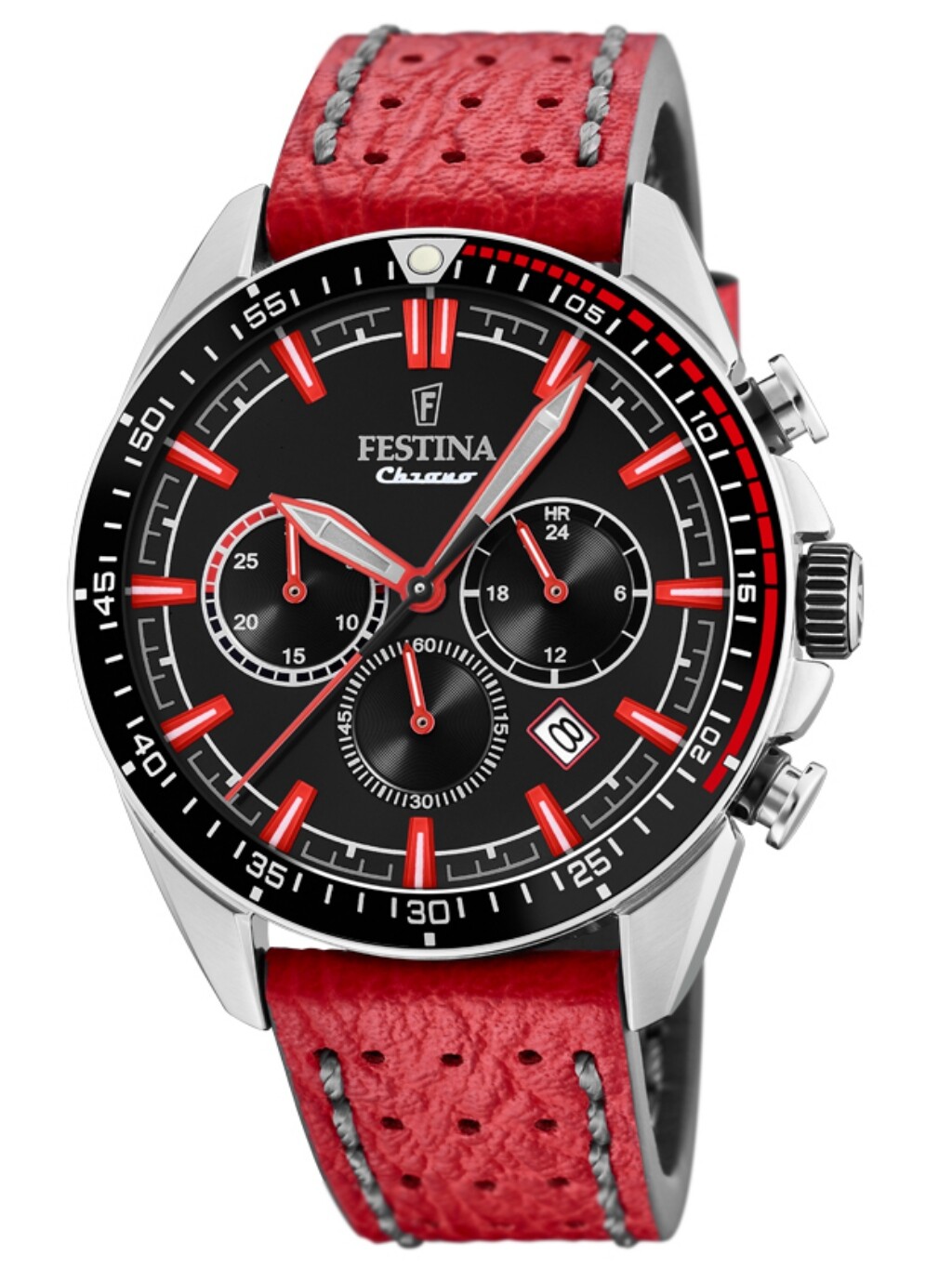 Купить FESTINA Chronograph Uhr Herrenuhr Lederarmband Chrono Datum Rot на  Аукцион DE из Германии с доставкой в Россию, Украину, Казахстан